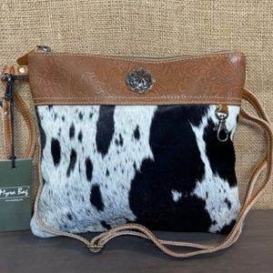 Western Cowhide Purse Myra Bag Myra Cowhide - Angelic Canvas and Hairon Bag
